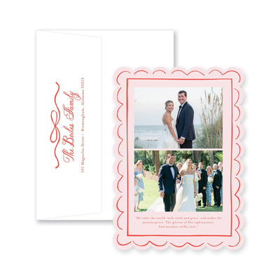 Scallop Bow Frame Vertial Christmas Card