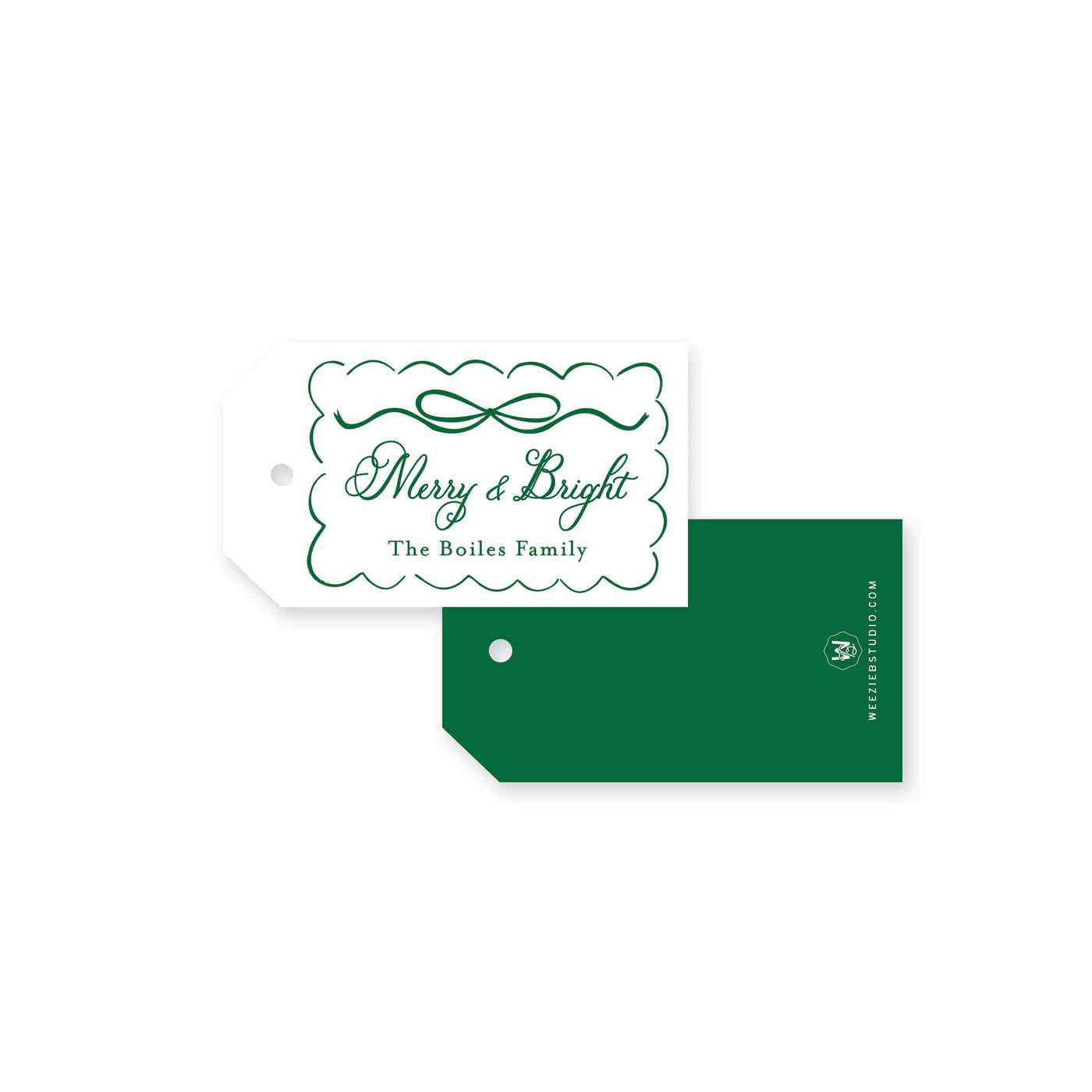 Scallop Bow Frame Christmas Gift Tag