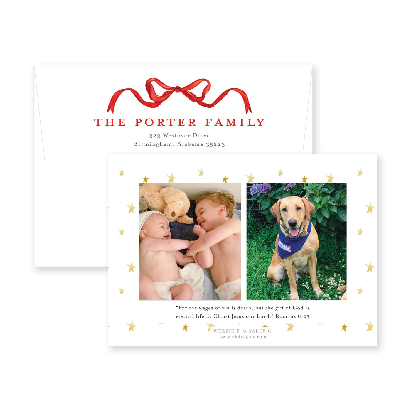 Sprightly Christmas Tree Horizontal Christmas Card