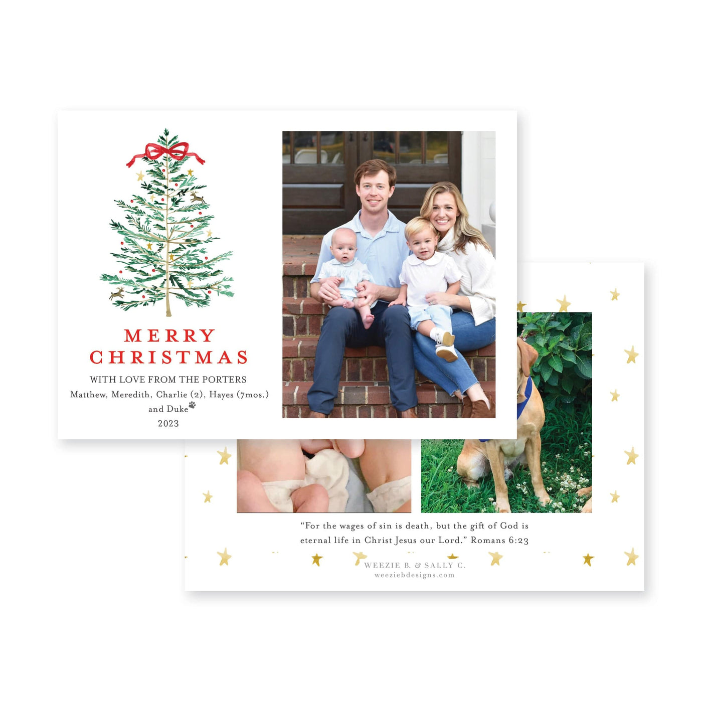 Sprightly Christmas Tree Horizontal Christmas Card