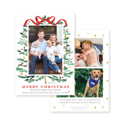 Sprightly Christmas Tree Vertical Christmas Card