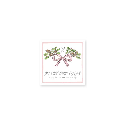 Pinecone Laurel Bow Christmas Stickers