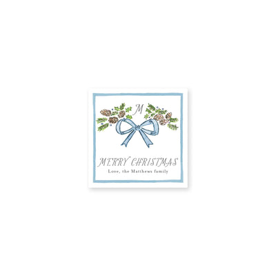 Pinecone Laurel Bow Christmas Stickers