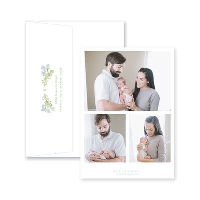 Weezie B. Designs | Sweet Watercolor Wreath Birth Announcement