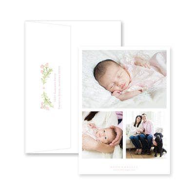 Weezie B. Designs | Sweet Watercolor Wreath Birth Announcement