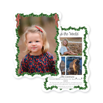 Wavy Boxwood with Bows Full Photo Vertical Christmas