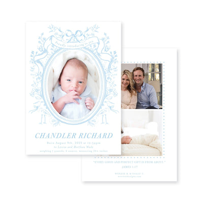Menagerie Floral Frame Birth Announcement
