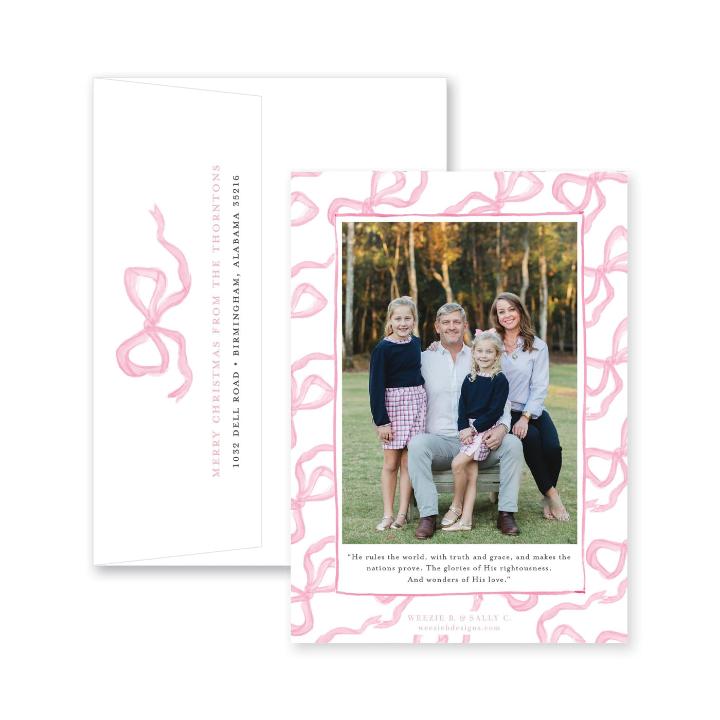 Bouncing Bow Multiphoto Vertical Christmas Card