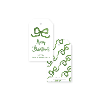 Bouncing Bows Christmas Gift Tag