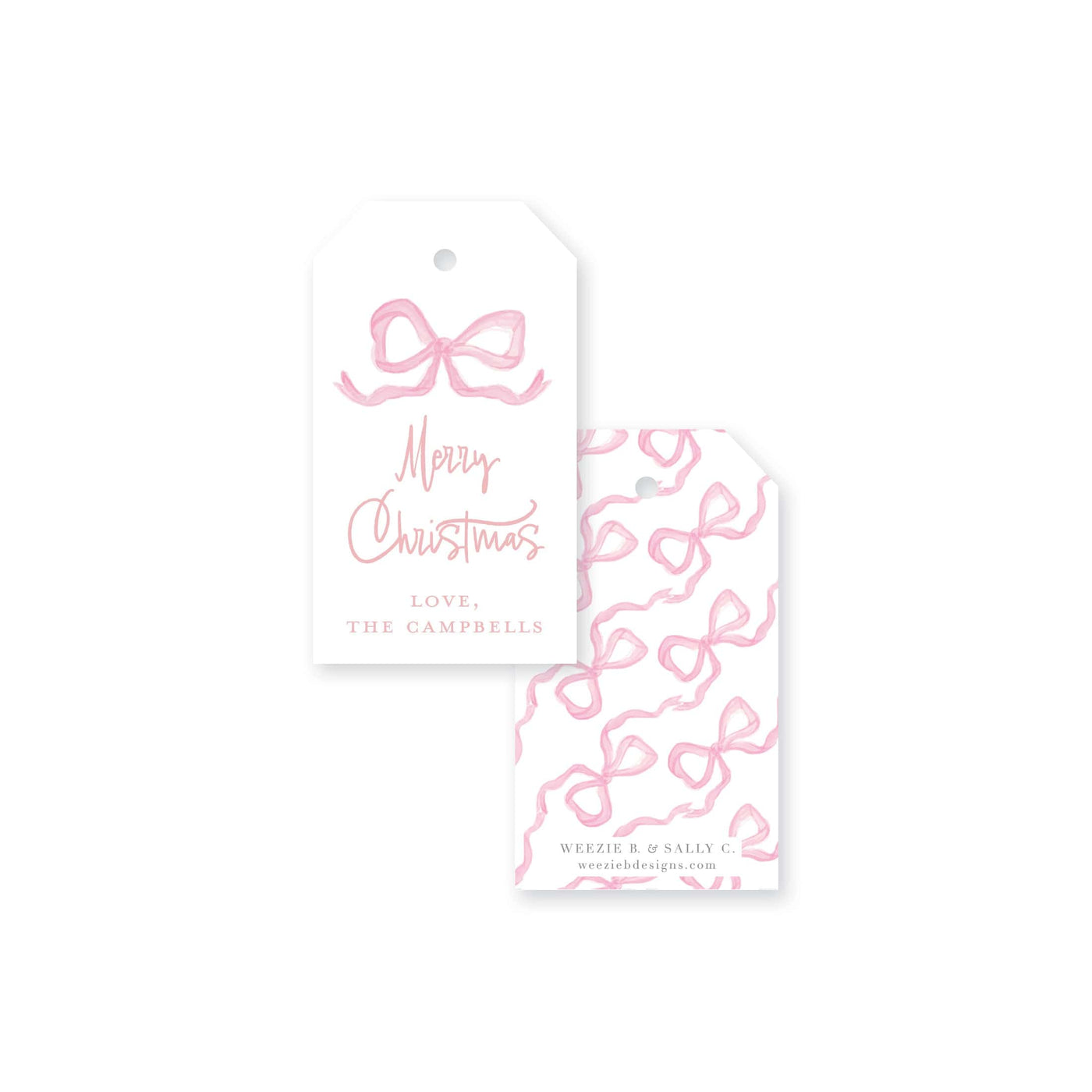 Bouncing Bows Christmas Gift Tag