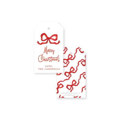 Bouncing Bows Christmas Gift Tag