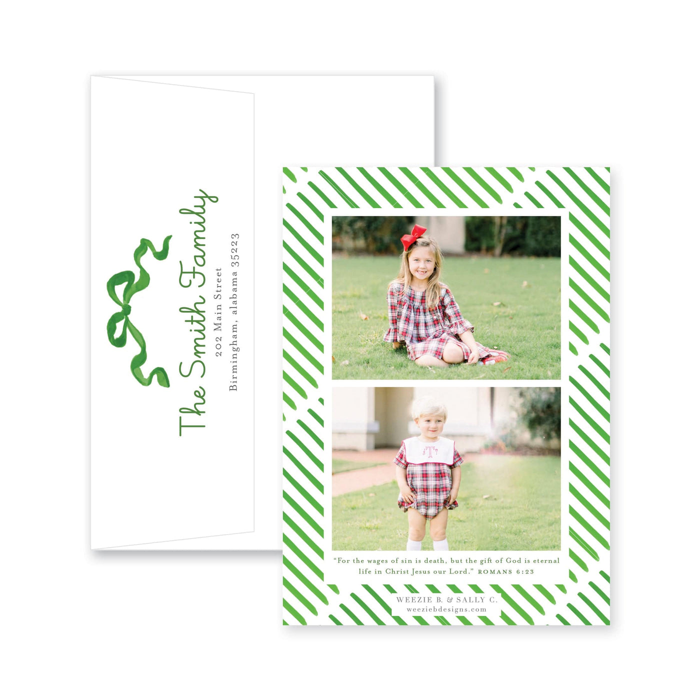Christmas Candy Vertical Christmas Card