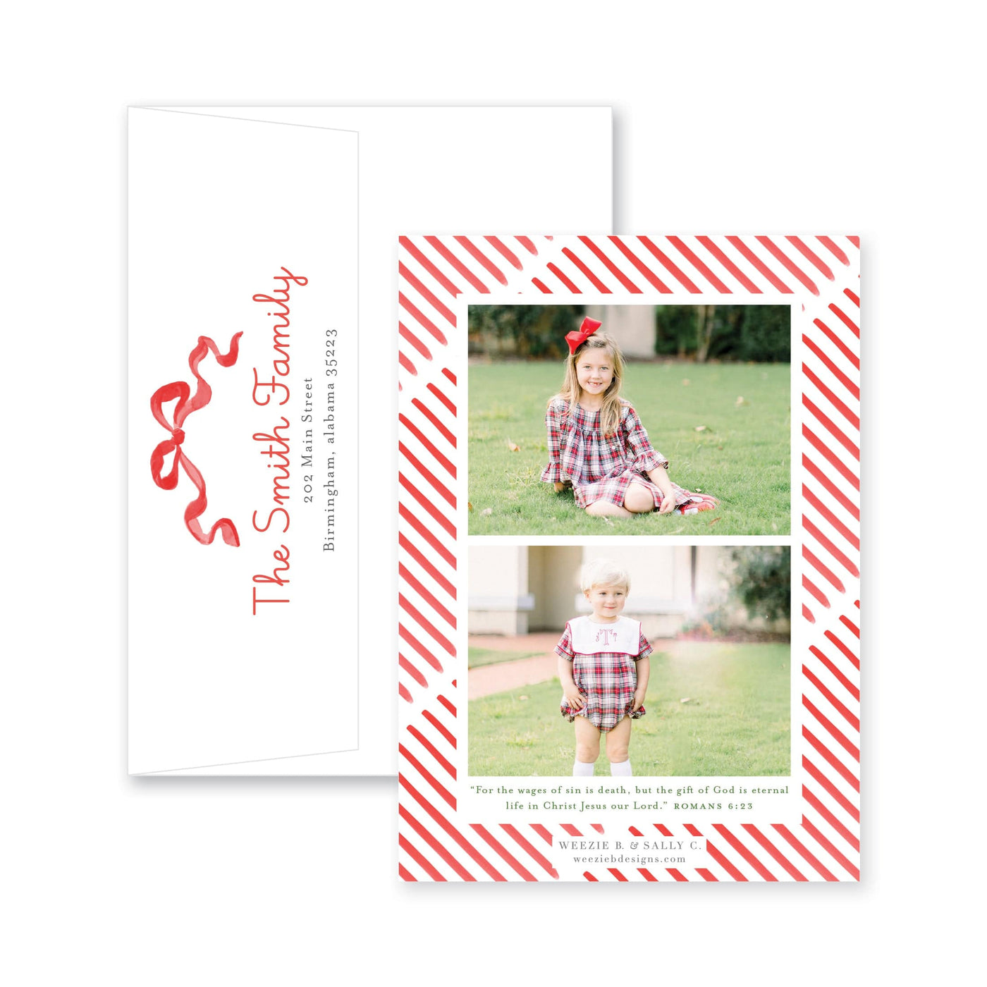 Christmas Candy Vertical Christmas Card