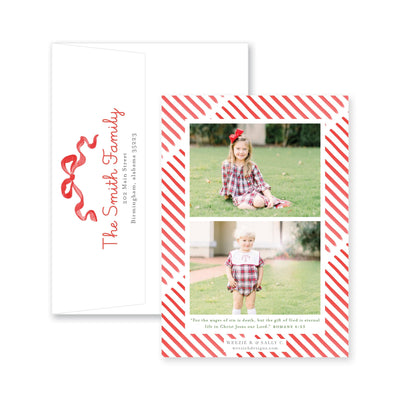 Christmas Candy Vertical Christmas Card
