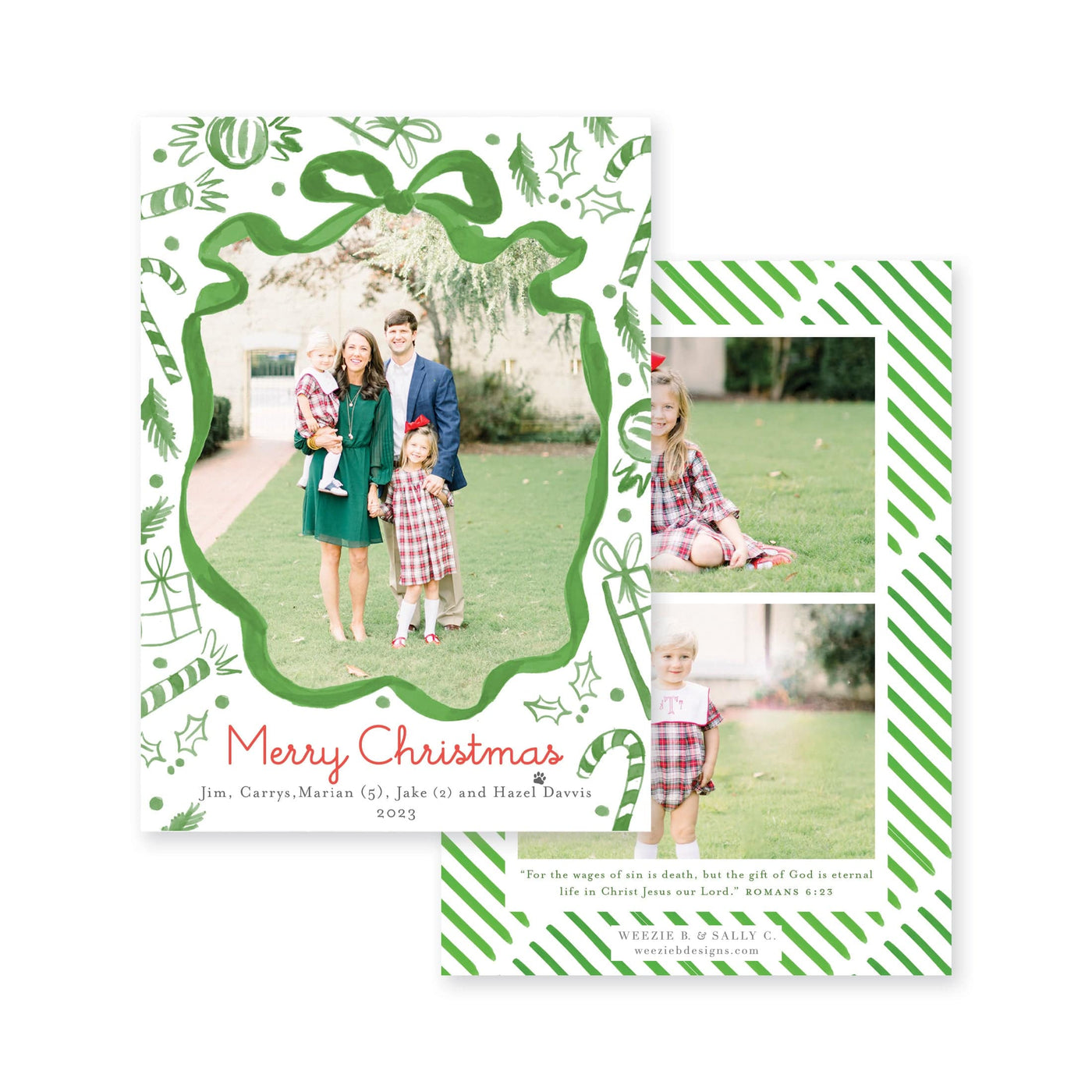 Christmas Candy Vertical Christmas Card