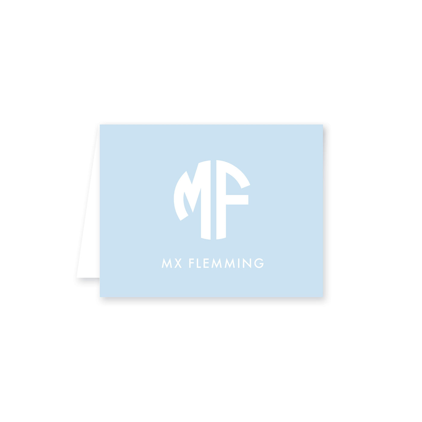 Solid Circle Monogram Folded Note Card