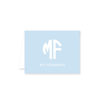 Solid Circle Monogram Folded Note Card