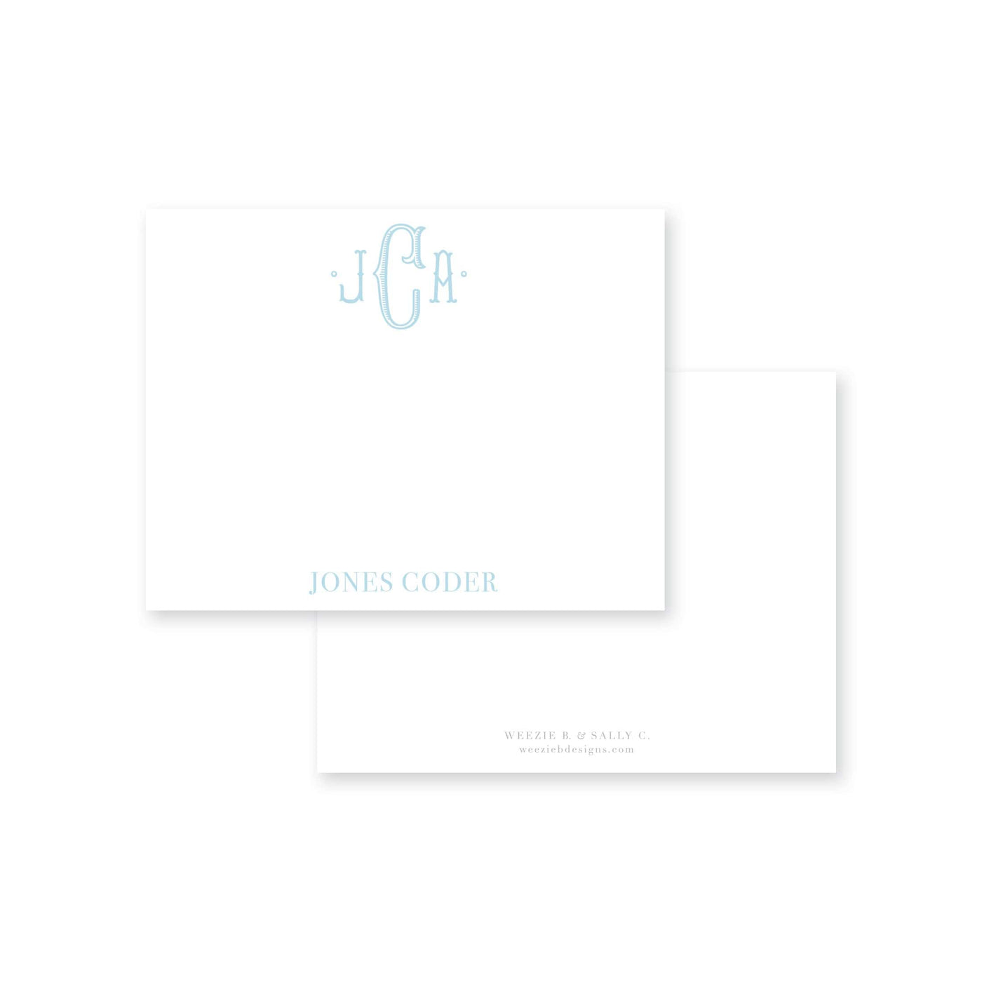 Classic Monogram Flat Note Card