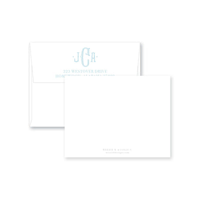 Classic Monogram Flat Note Card