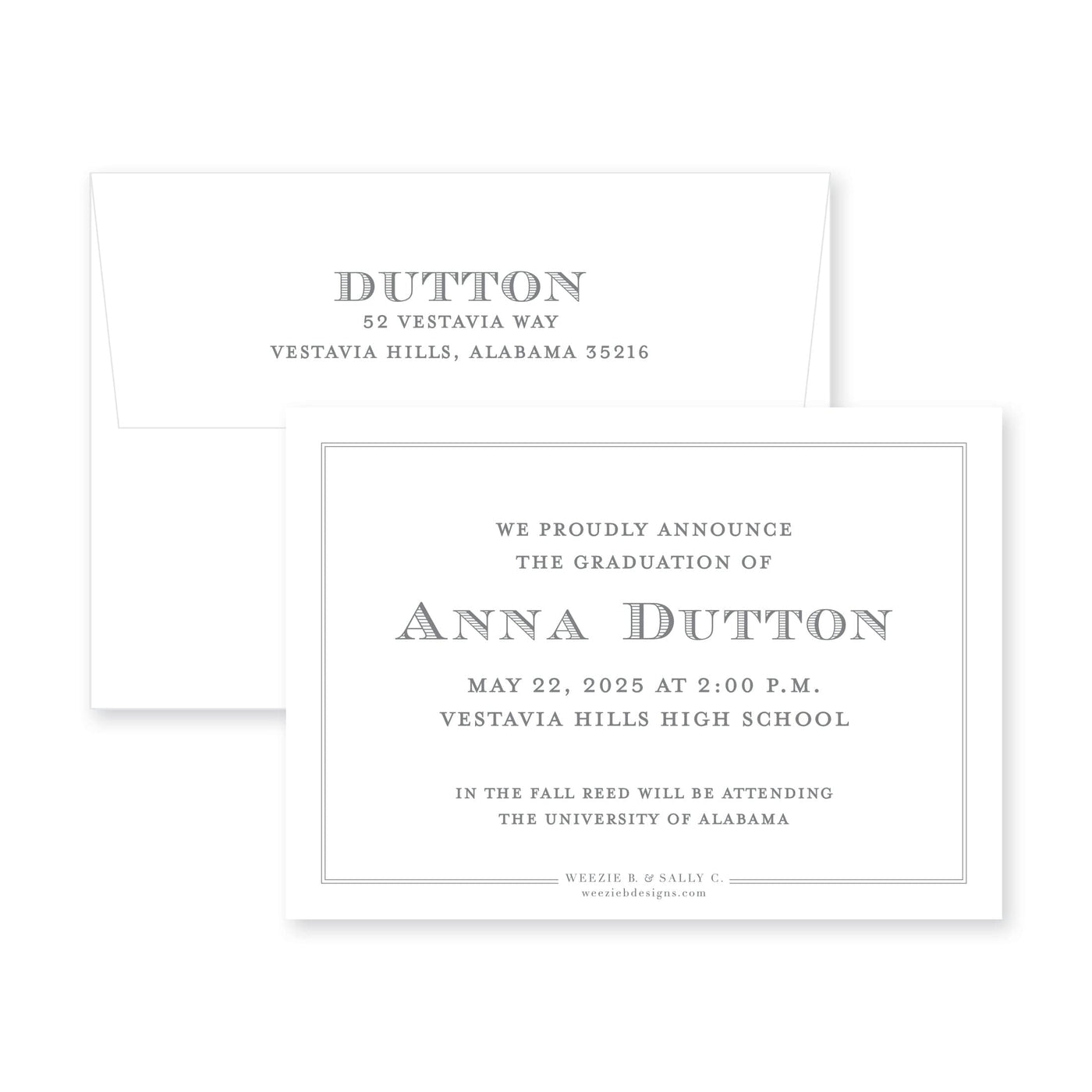 Double Border Horizontal Graduation Announcement