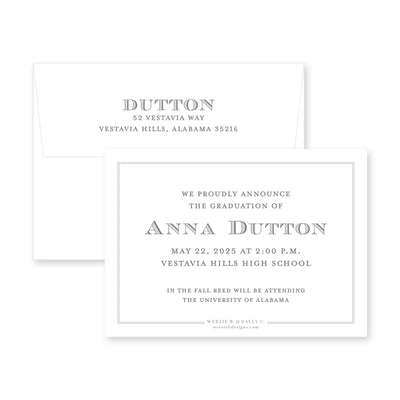 Double Border Horizontal Graduation Announcement