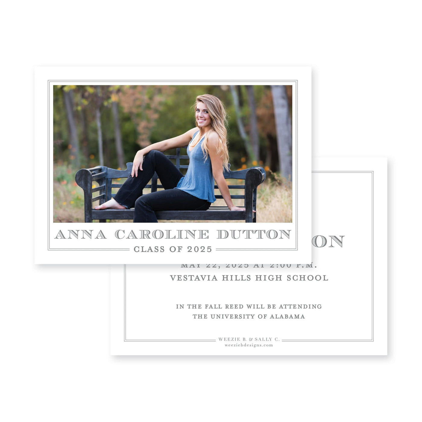 Double Border Horizontal Graduation Announcement