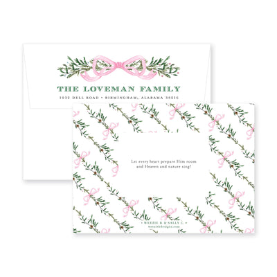 Elegant Evergreen Horizontal Christmas Card