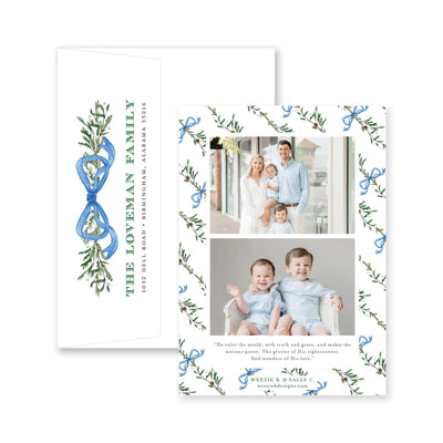 Elegant Evergreen Vertical Christmas Card
