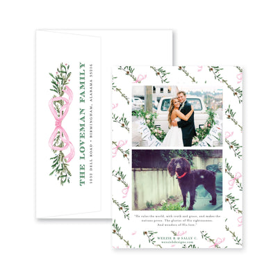 Elegant Evergreen Vertical Christmas Card