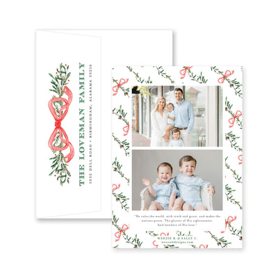 Elegant Evergreen Vertical Christmas Card