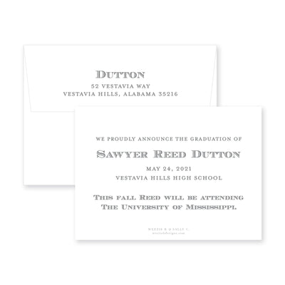 Formal Border Horizontal Graduation Announcement