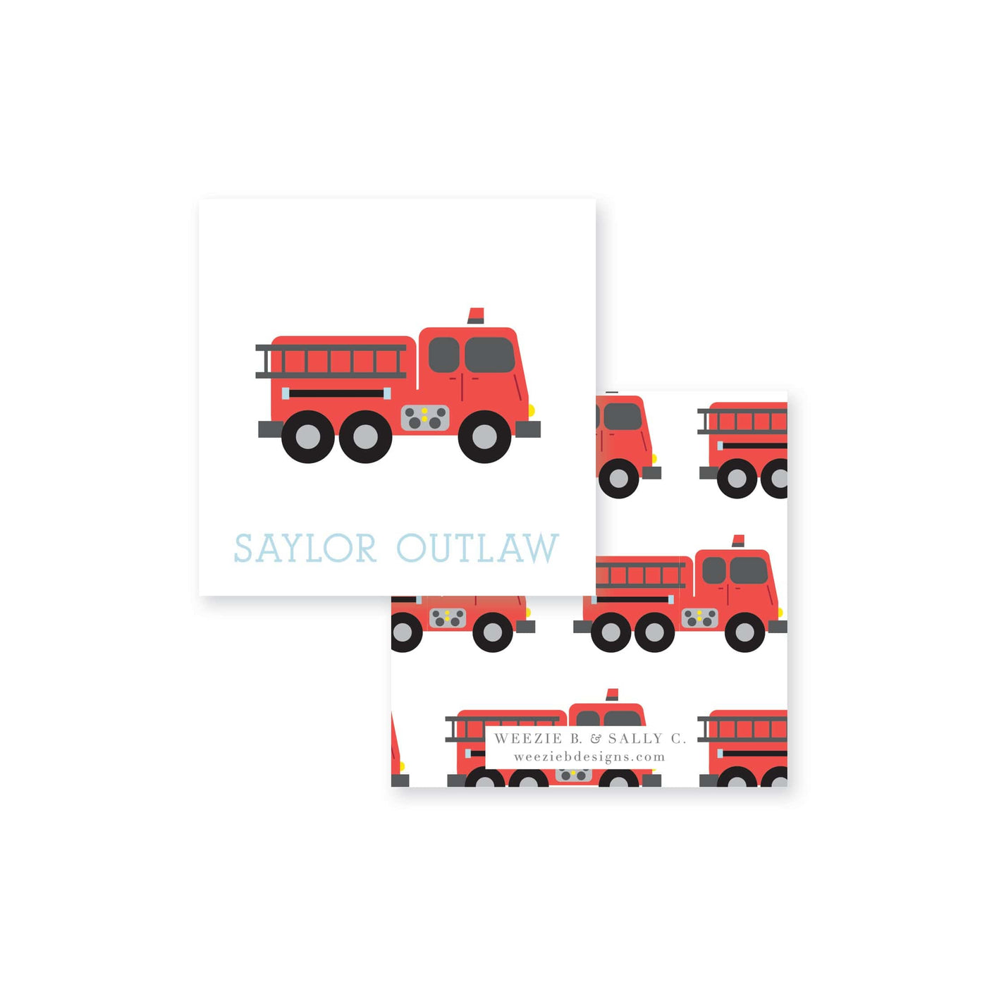 Sweet Fire Truck Calling Card