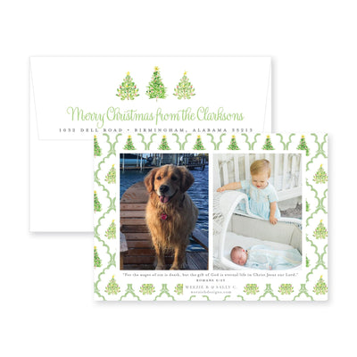 Flanking Oh Christmas Tree Horizontal Christmas Card