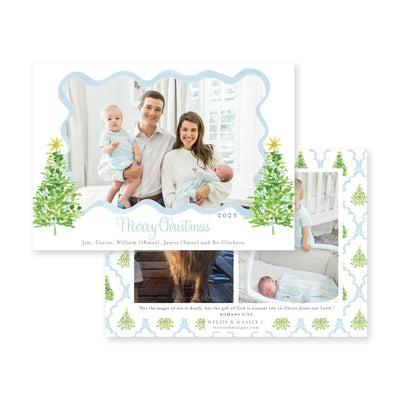 Flanking Oh Christmas Tree Horizontal Christmas Card