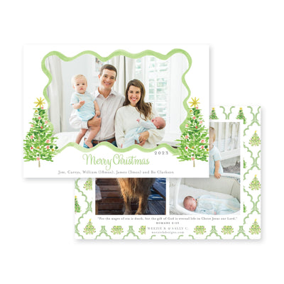 Flanking Oh Christmas Tree Horizontal Christmas Card
