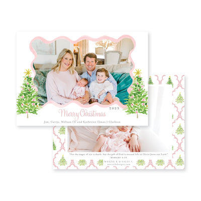 Flanking Oh Christmas Tree Horizontal Christmas Card