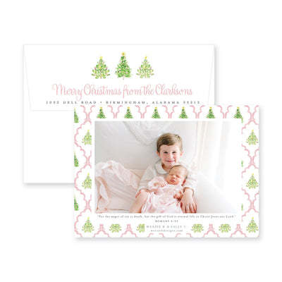Flanking Oh Christmas Tree Horizontal Christmas Card