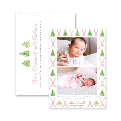 Flanking Oh Christmas Tree Vertical Christmas Card