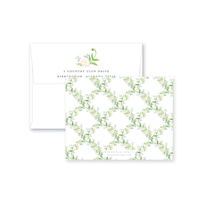 Floral Trellis Flat Note Card