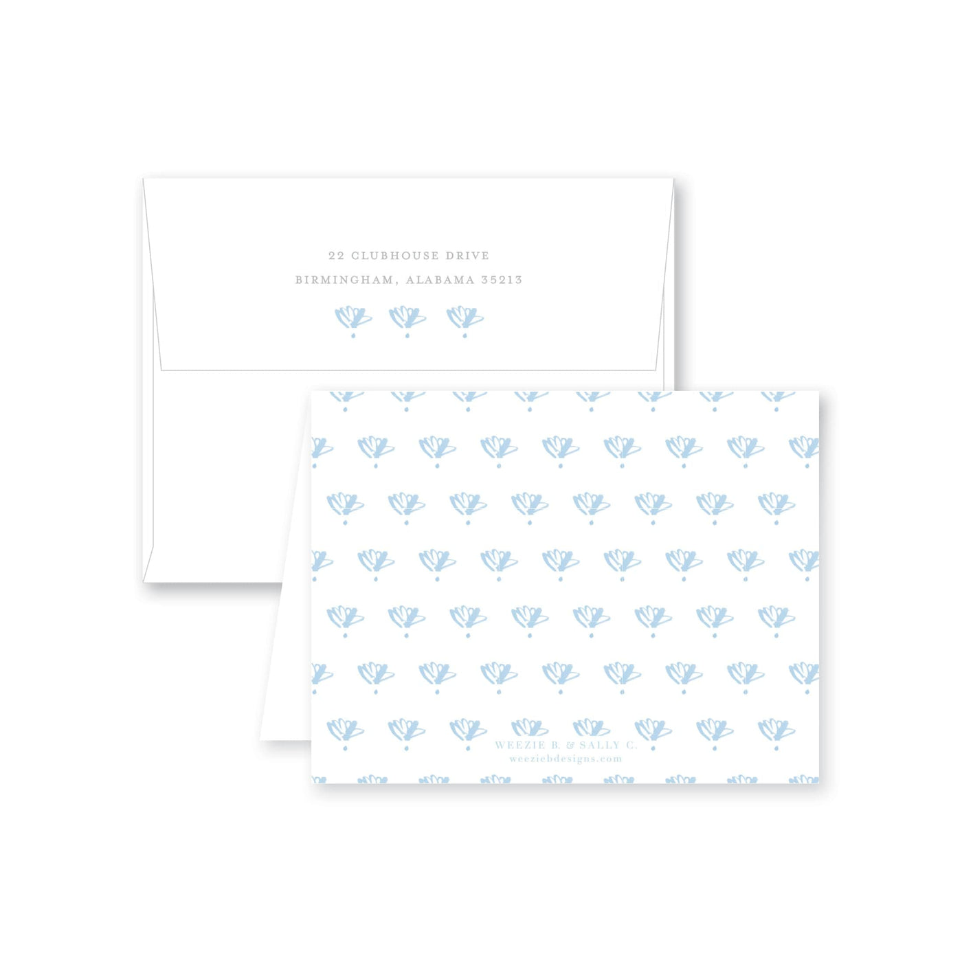 French Border Folded Note Card