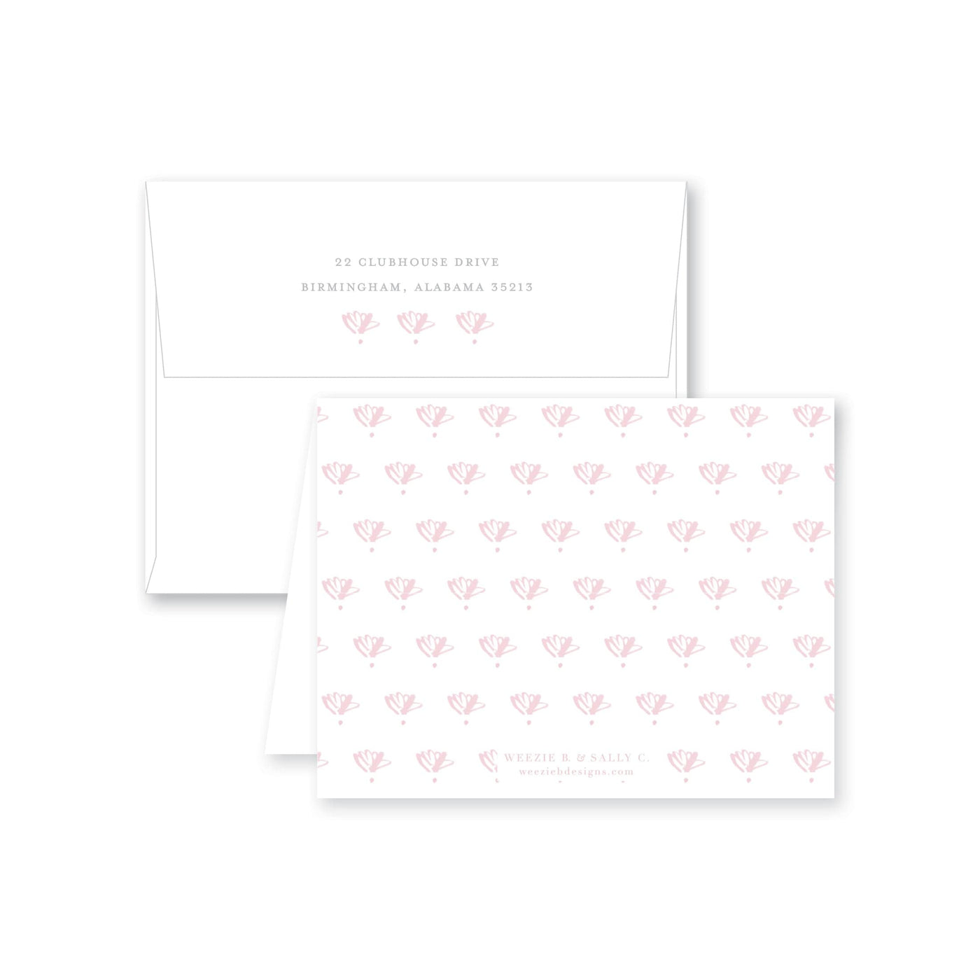 French Border Folded Note Card
