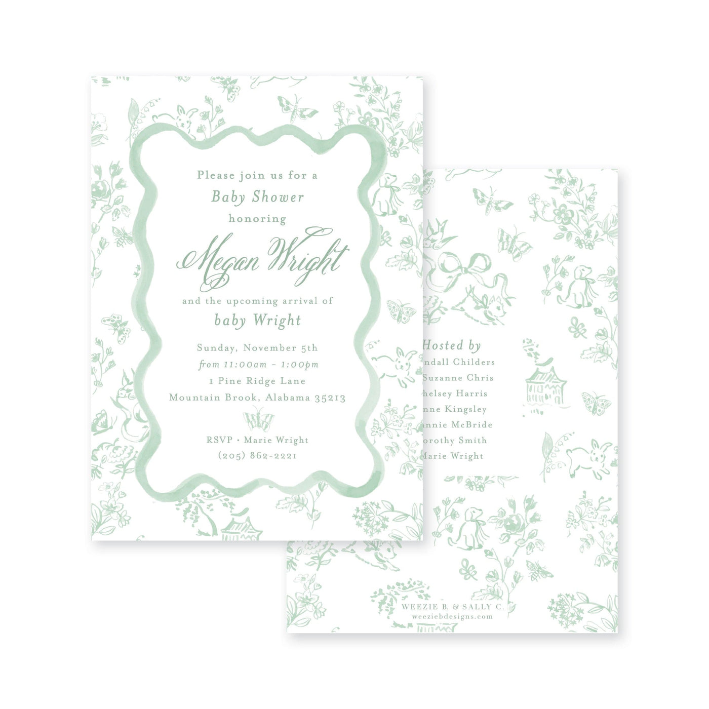 French Baby Toile Baby Shower