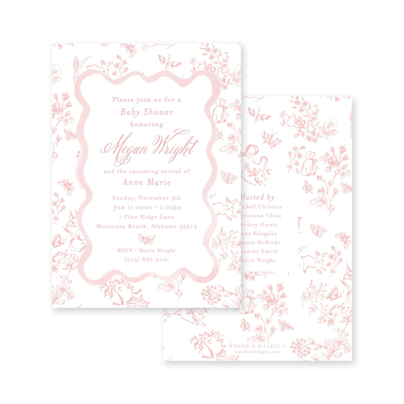 French Baby Toile Baby Shower