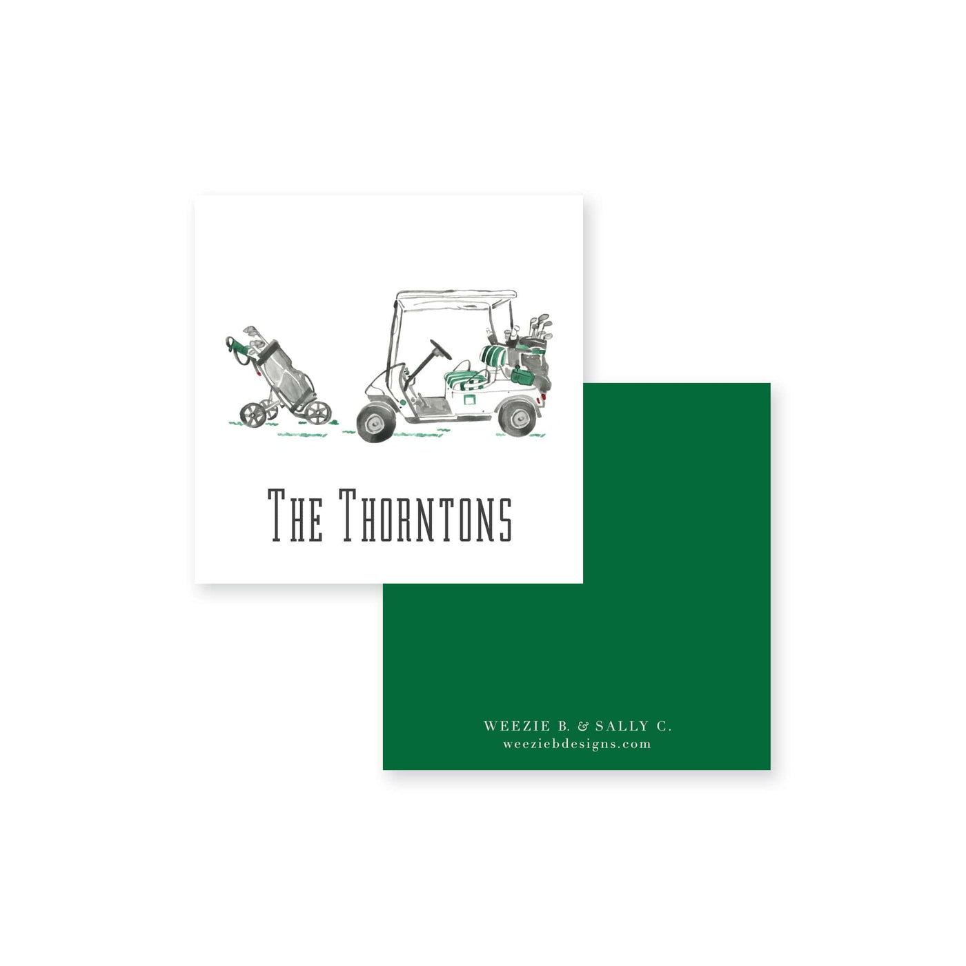 Golf Cart Watercolor Calling Card