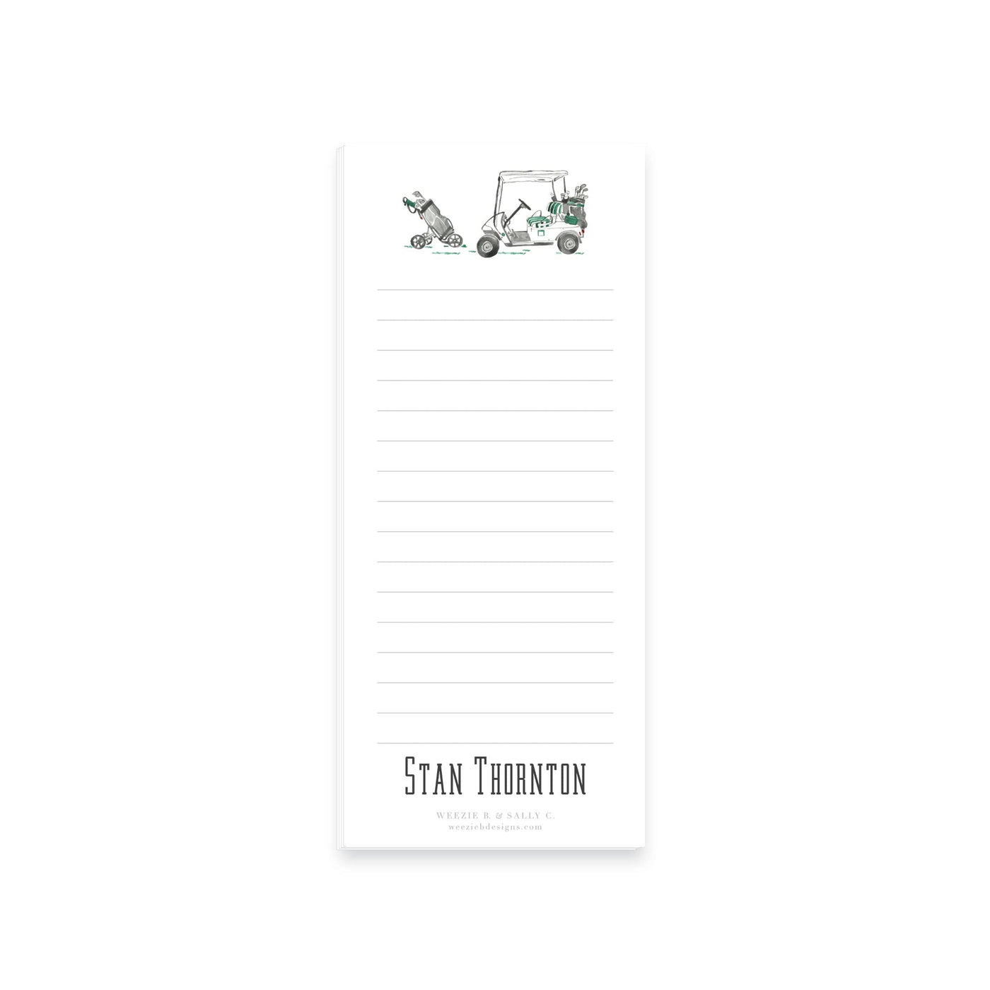 Golf Cart Watercolor Notepad