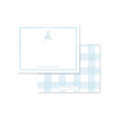 Gingham Party Hats Flat Note Card