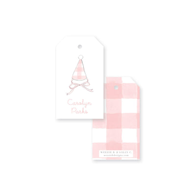 Gingham Party Hats Gift Tag