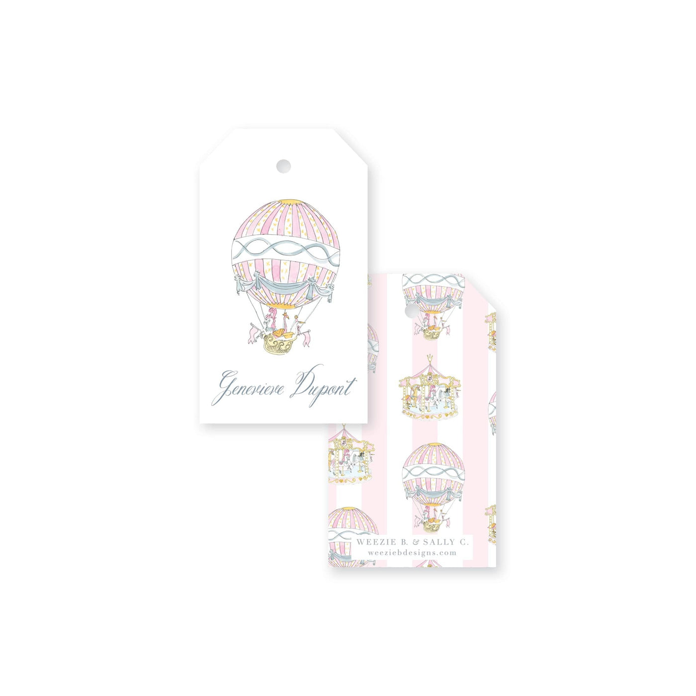 Carousel Fête Hot Air Balloon Gift Tag
