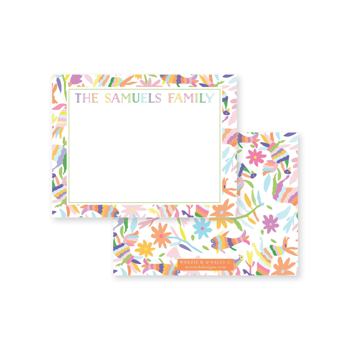 Fiesta Otomi Lights Flat Note Card