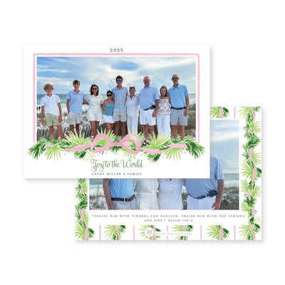 Palm Trellis Horizontal Christmas Card